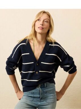 Faherty Jackson V-neck  popover  XS NWT